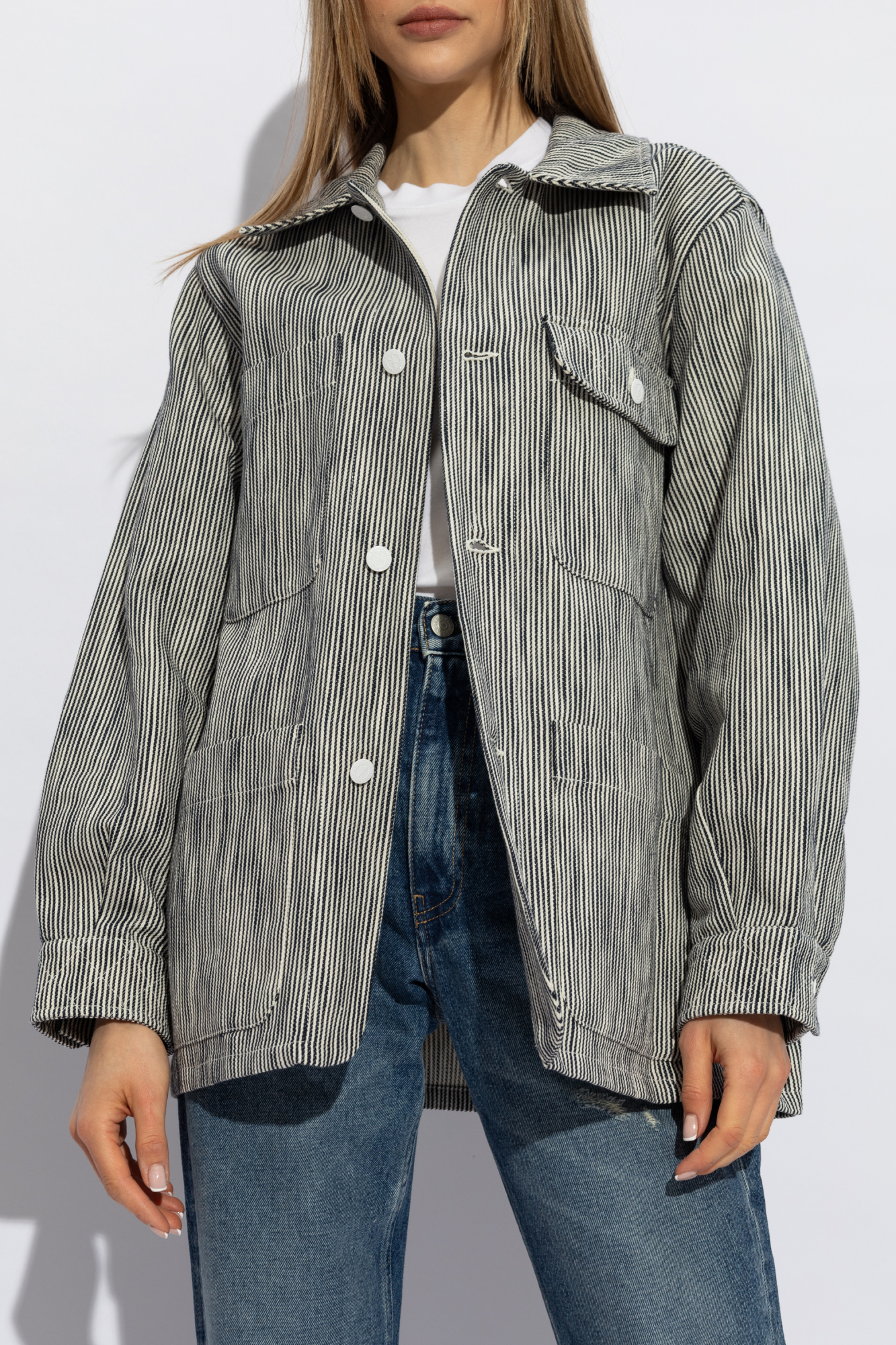 Grey Striped Pattern Jacket A.P.C. Vitkac Canada